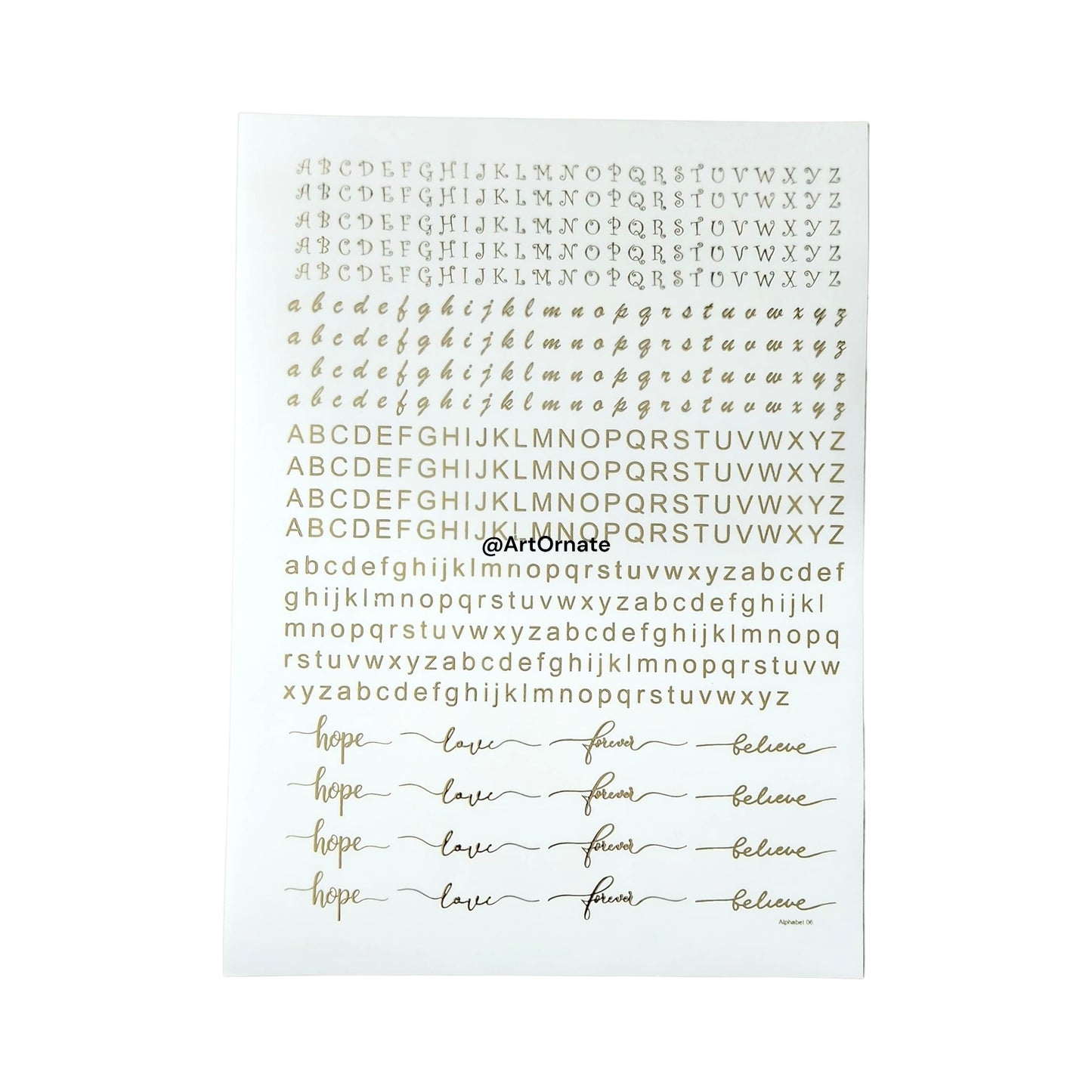 EMBOSSED GOLD METALLIC FOIL STICKER - A4 SHEET (GF24)