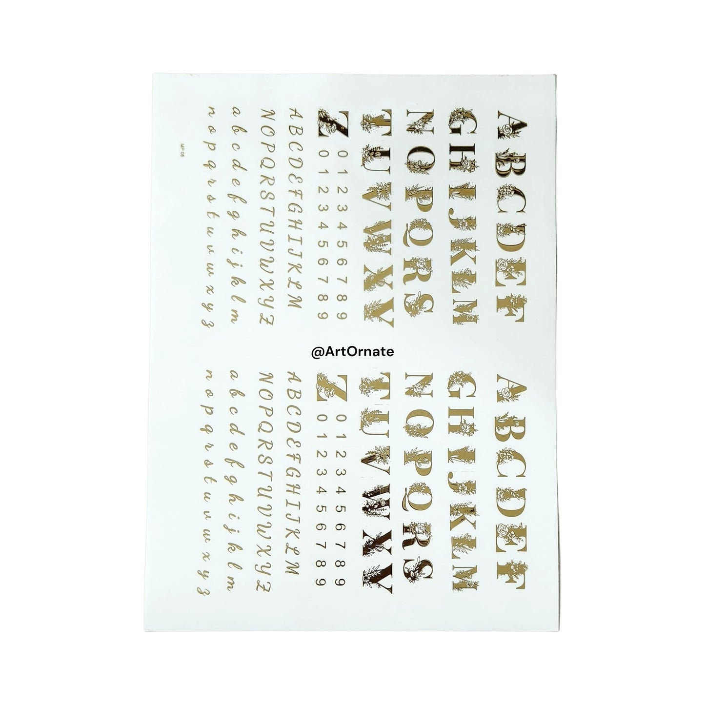 EMBOSSED GOLD METALLIC FOIL STICKER - A4 SHEET (GF22)