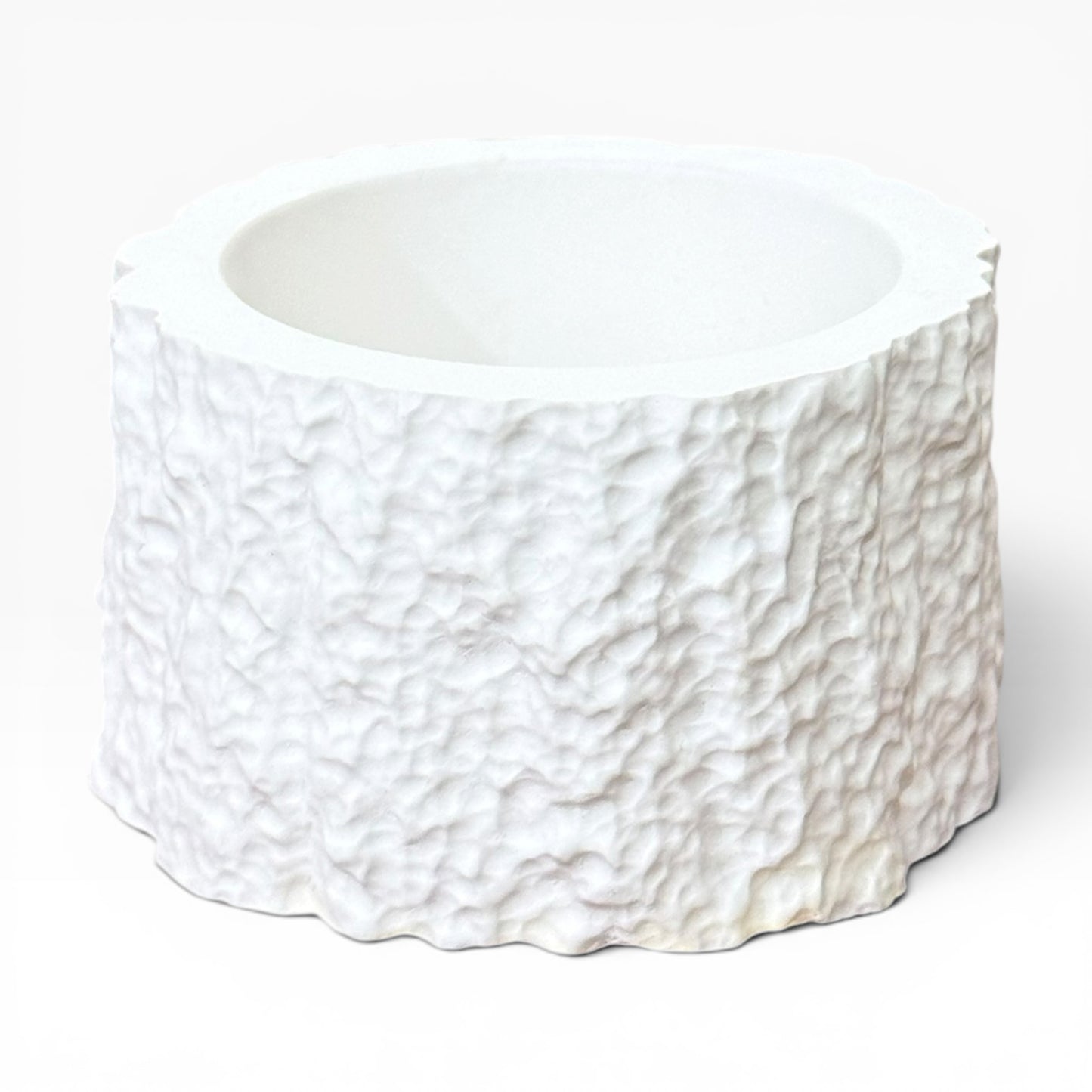 Wooden Surface Concrete Candle Jar