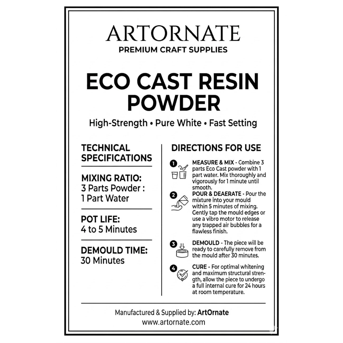 Eco Cast Resin Powder for Resin Art & Casting | Eco-Friendly Jesmonite Alternative | Strong & Smooth Finish – ArtOrnate India
