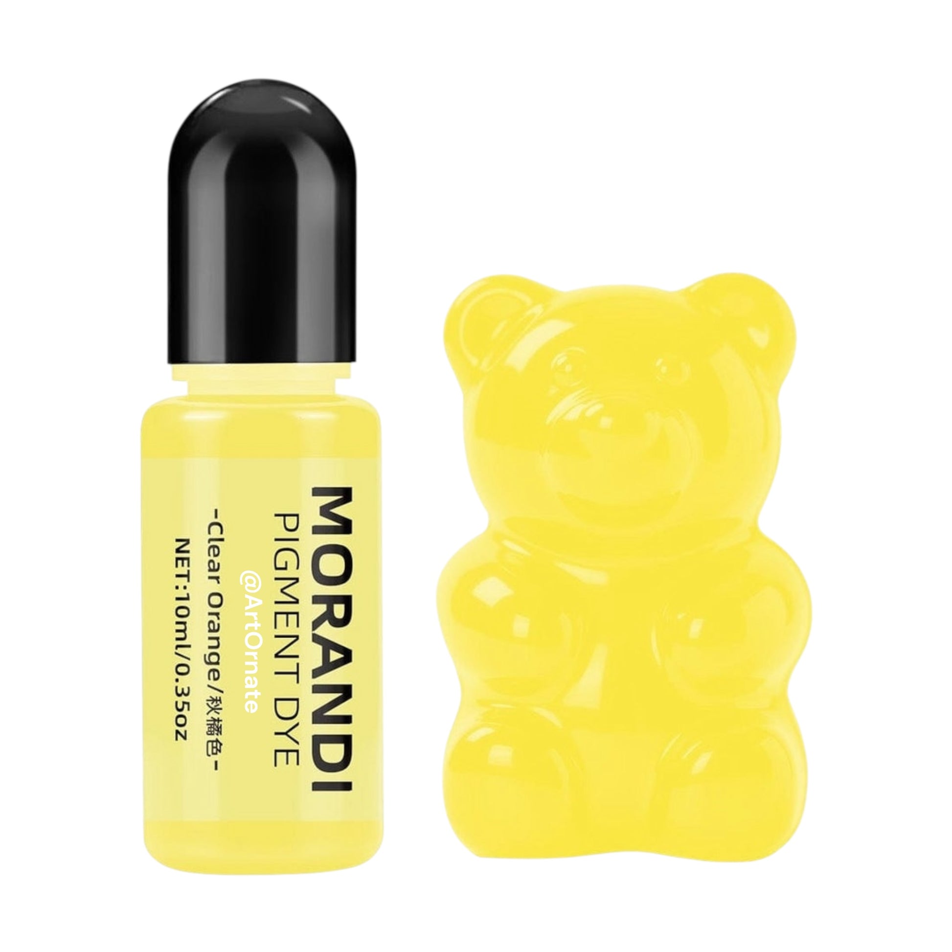 Morandi clear orange resin pigment dye for epoxy and UV resin, offering a smooth translucent finish for resin jewellery, coasters, keychains, and creative casting projects in India