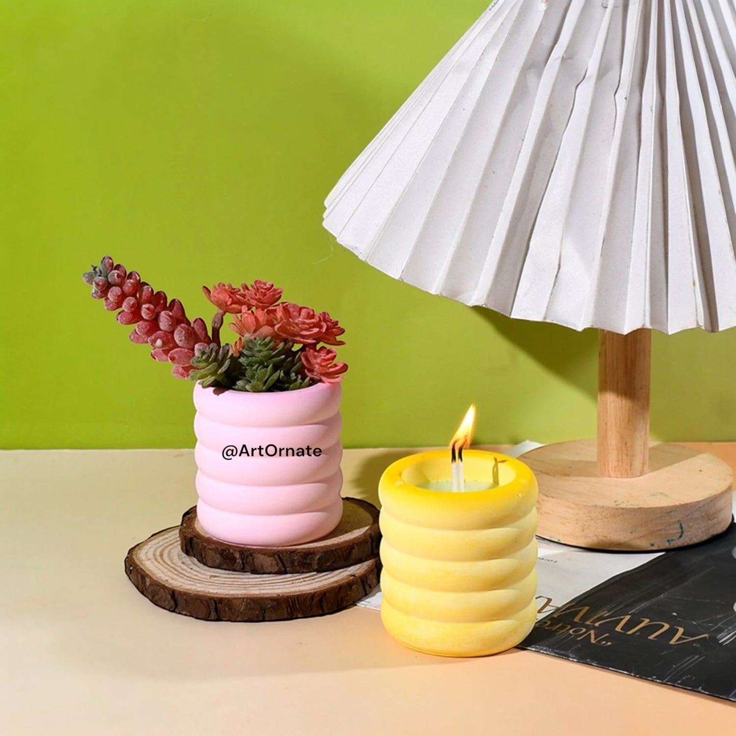 Coiled Tea Light / Candle / Planter / Pen Holder Silicone Mould (SM1092)