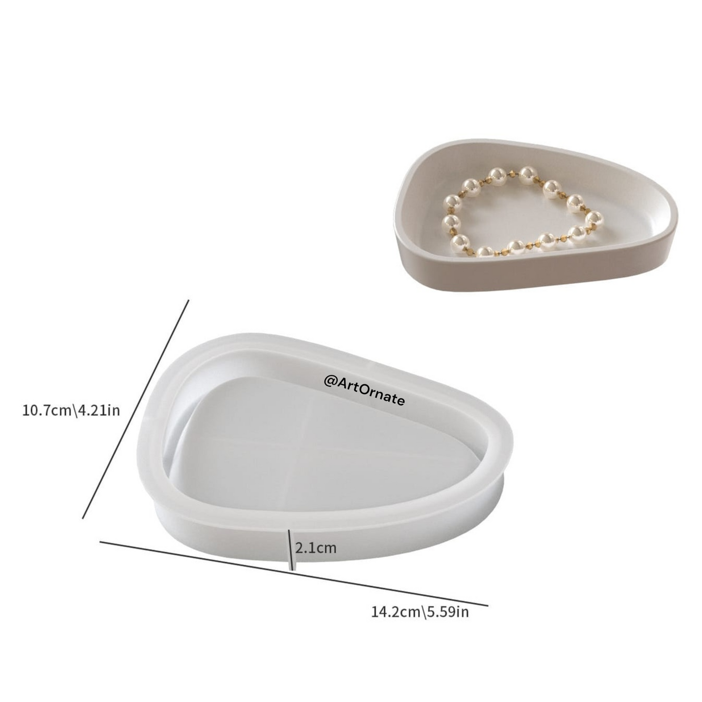 Triangle Round Tray Mould - Small