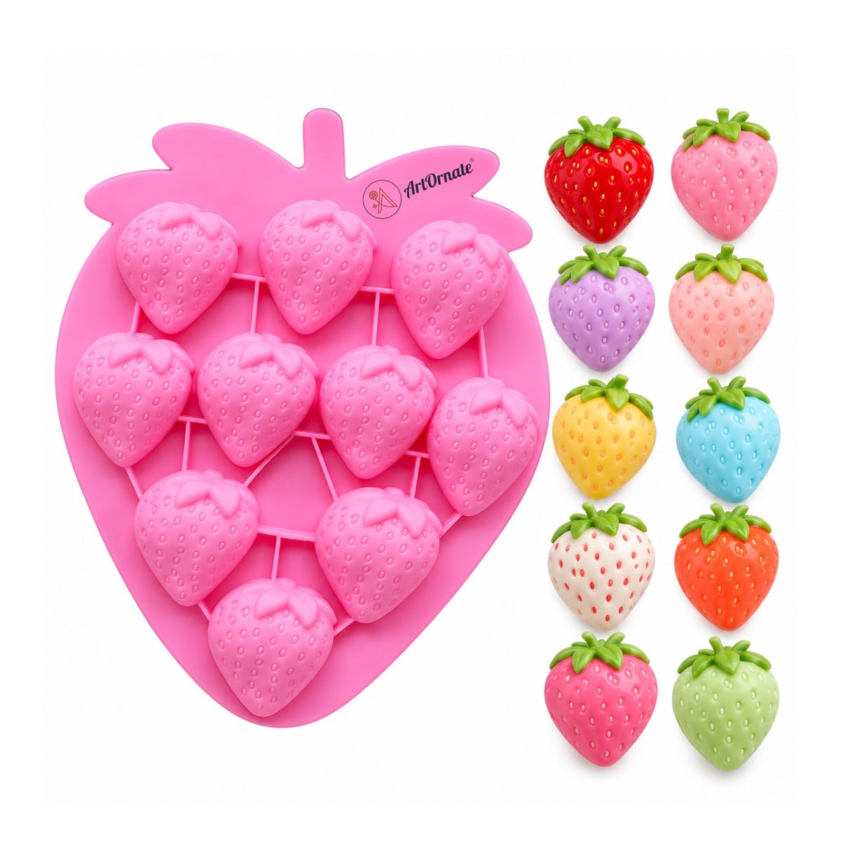 10 Strawberry Silicone Mould