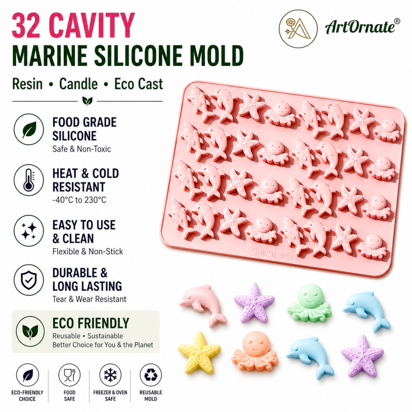 32 Cavity Marine Silicone Mould (ACM034)