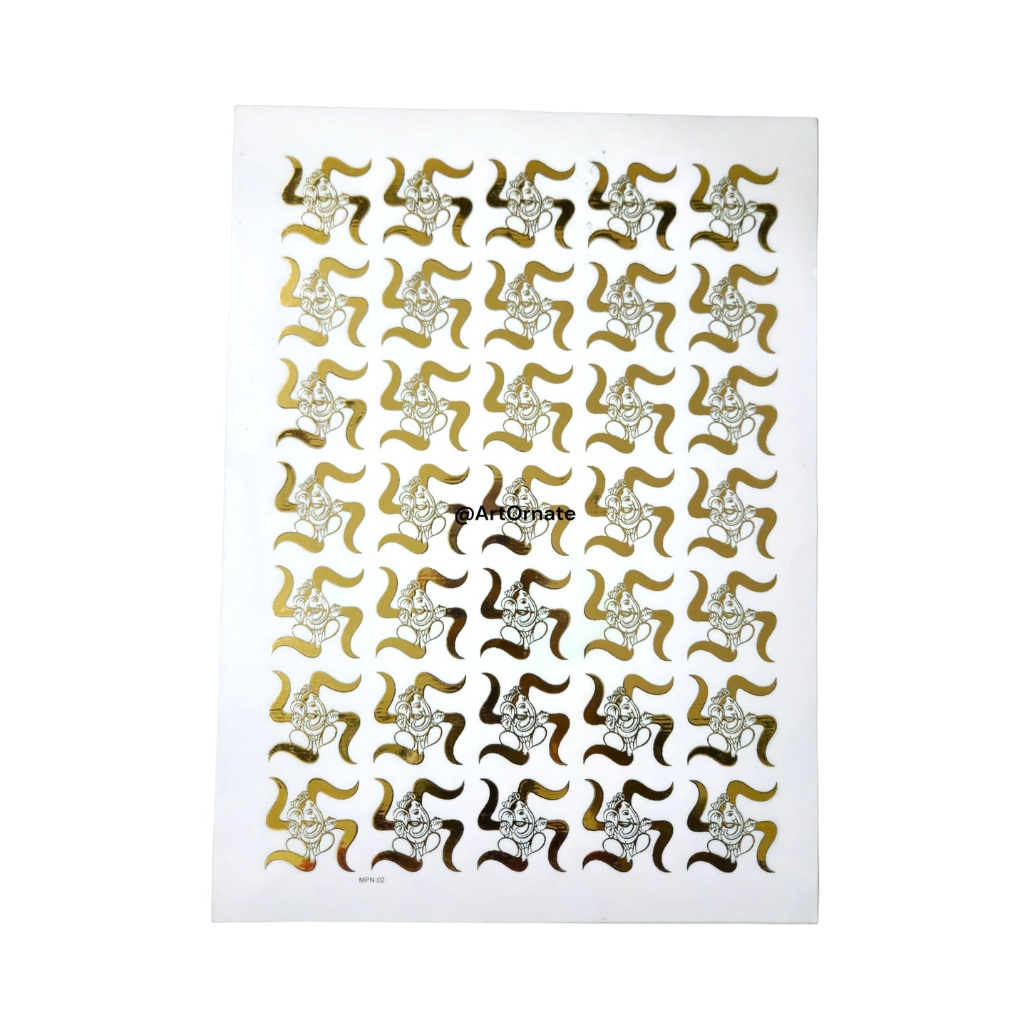 EMBOSSED GOLD METALLIC FOIL STICKER - A4 SHEET (GF01)