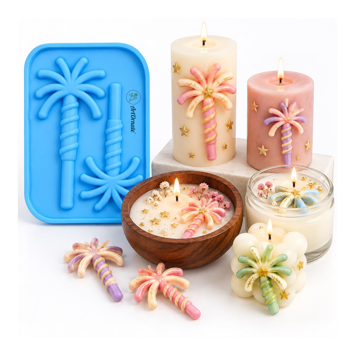 Fuljhadi silicone mould detail for festive candles and DIY casting by ArtOrnate