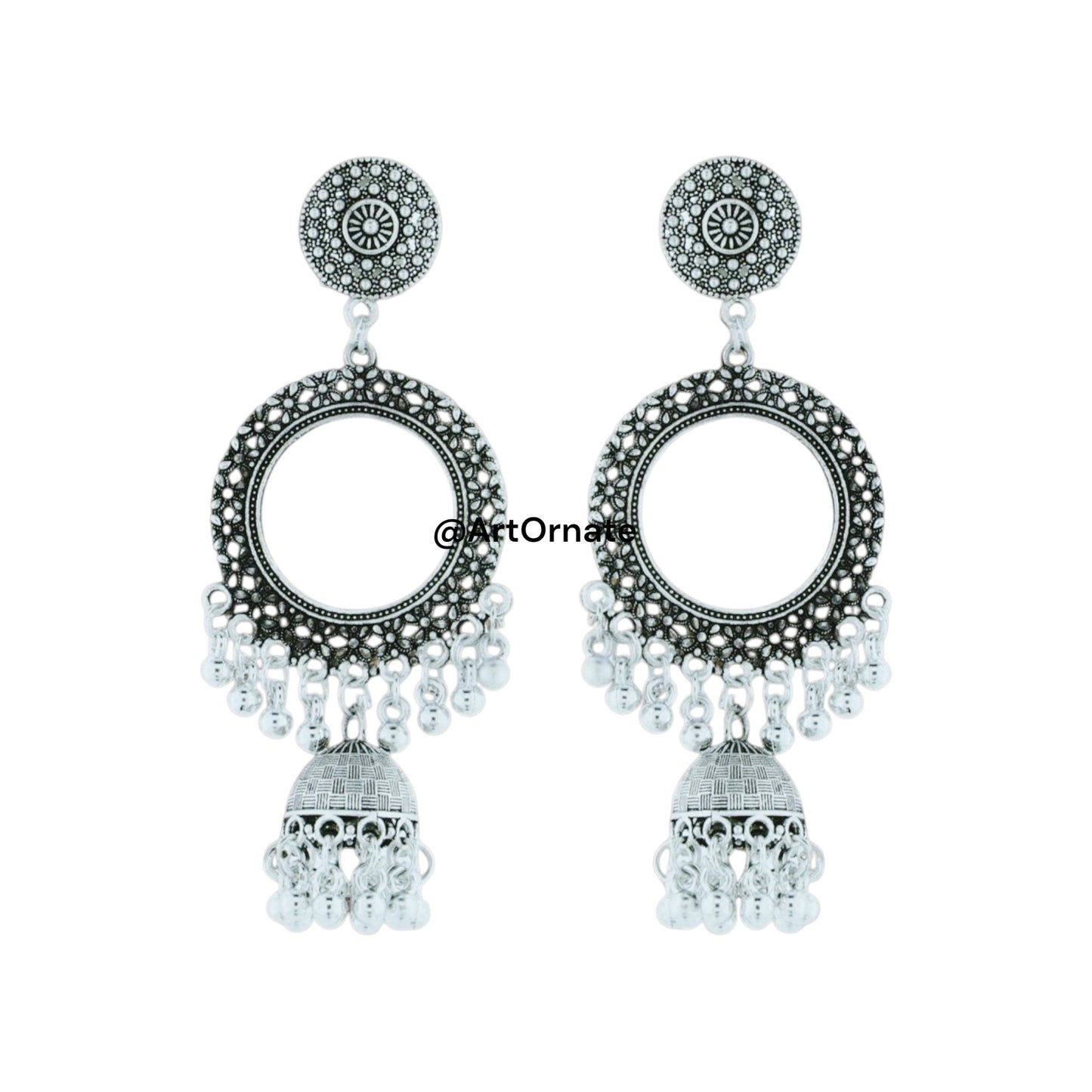 Gold-plated Jhumka bezel for epoxy resin — ideal for custom resin earring making in India