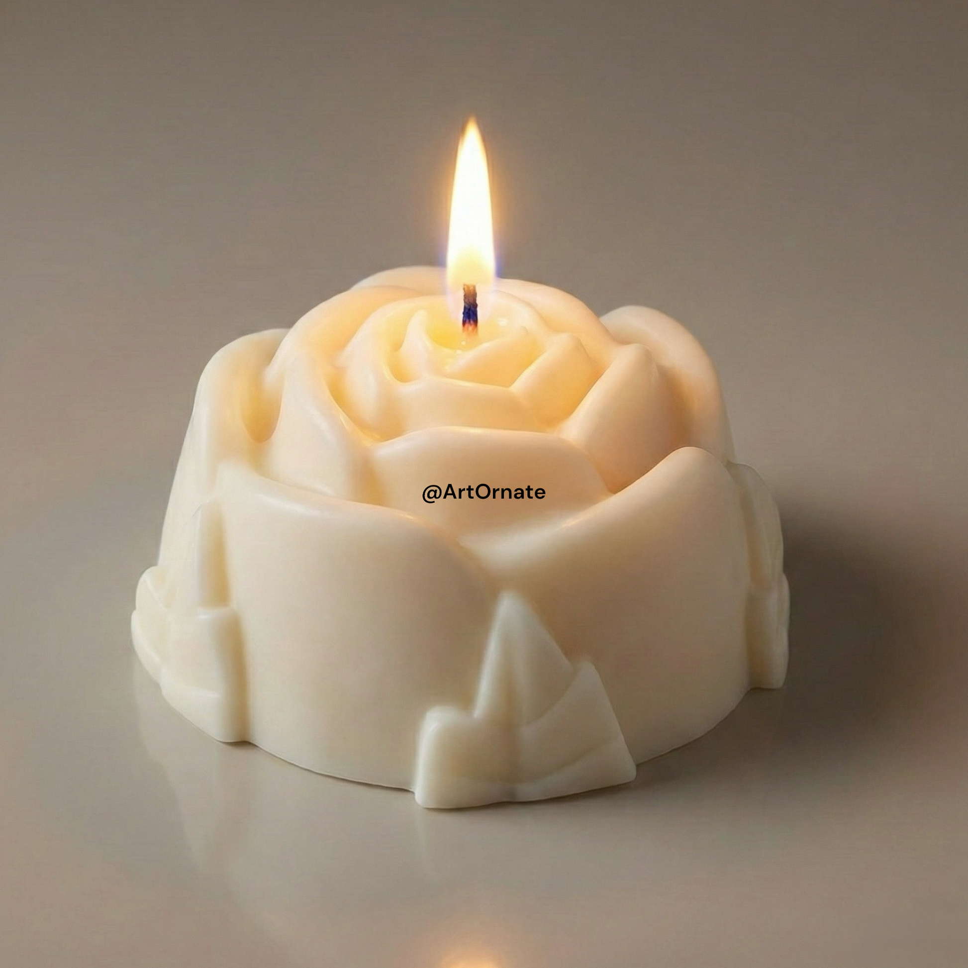 6 cavity rose flower silicone mould for DIY soy wax candles and wax melts. Flexible non-stick floral tray for easy demoulding.