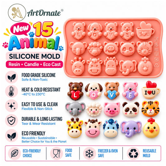 New 15 Animal Silicone Mould