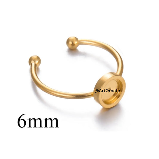 Anti tarnish ring bezel for resin art jewelry making by ArtOrnate India