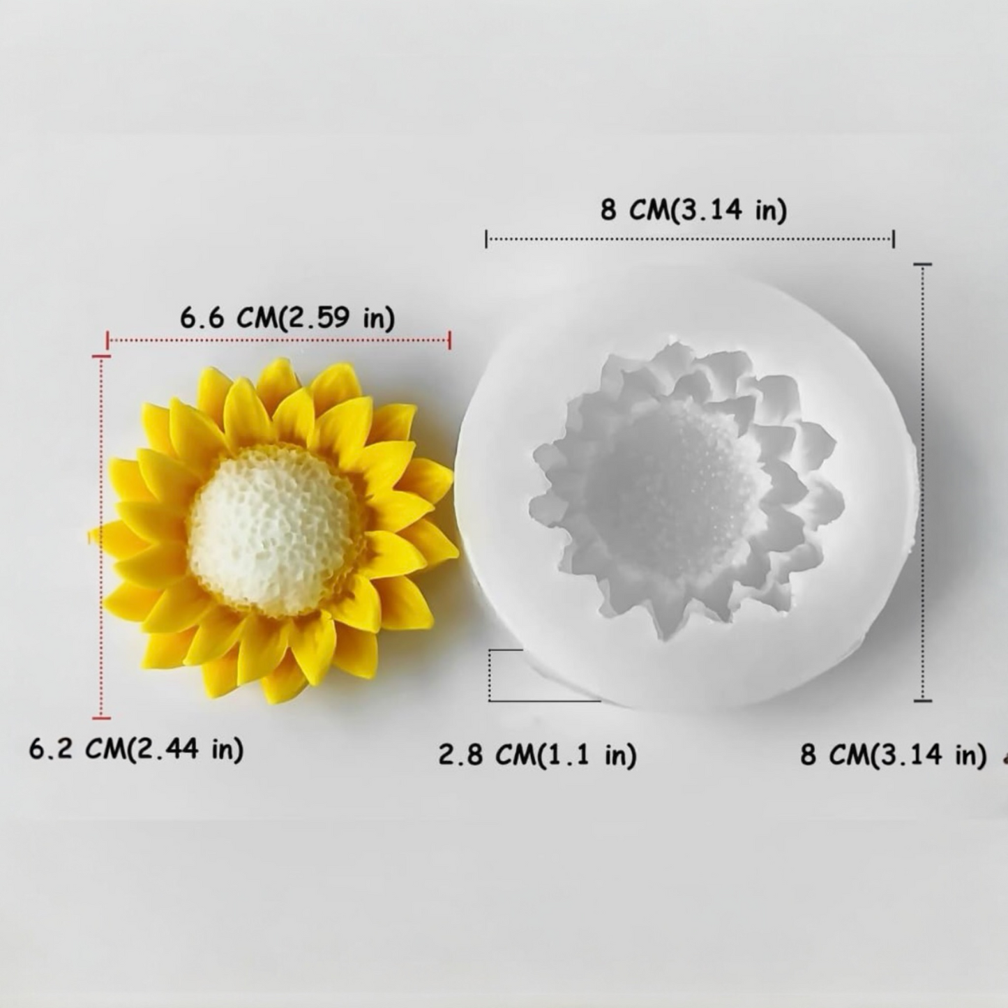 3D Sunflower Silicone Mould (08358)