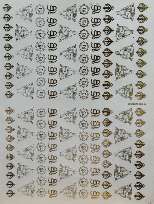 EMBOSSED GOLD METALLIC FOIL STICKER - A4 SHEET (GF30)