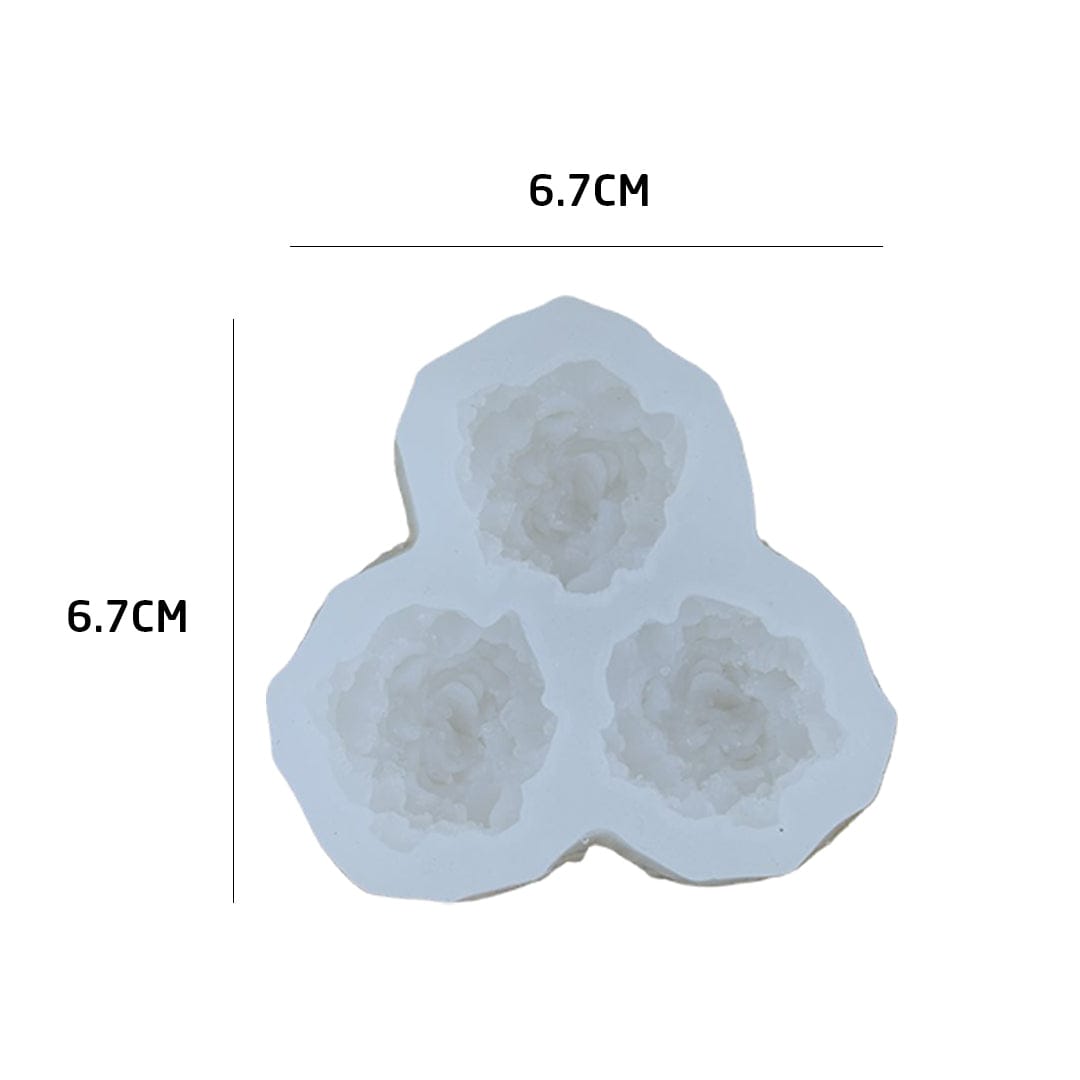 3 cavity small flower candle silicone mould for handmade floral candles, reusable flexible mould for soy wax and paraffin candle making