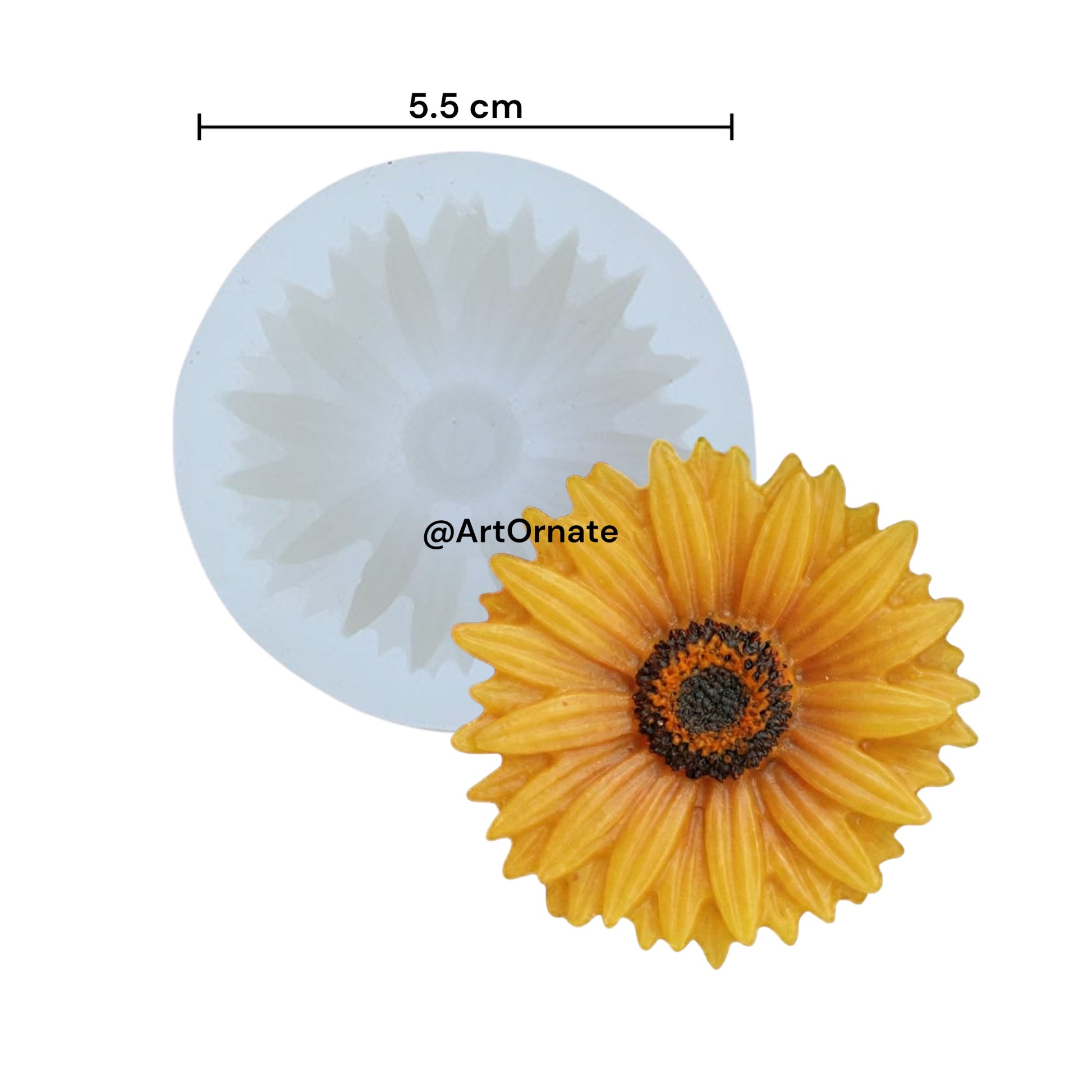 Sunflower candle silicone mould for handmade floral candles, reusable flexible mould ideal for soy wax, paraffin wax and decorative candle making