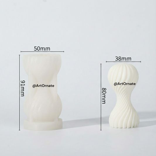 Spiral wave candle silicone mould for modern handmade candles, premium reusable mould for soy wax and paraffin preferred by professional candle artists across India