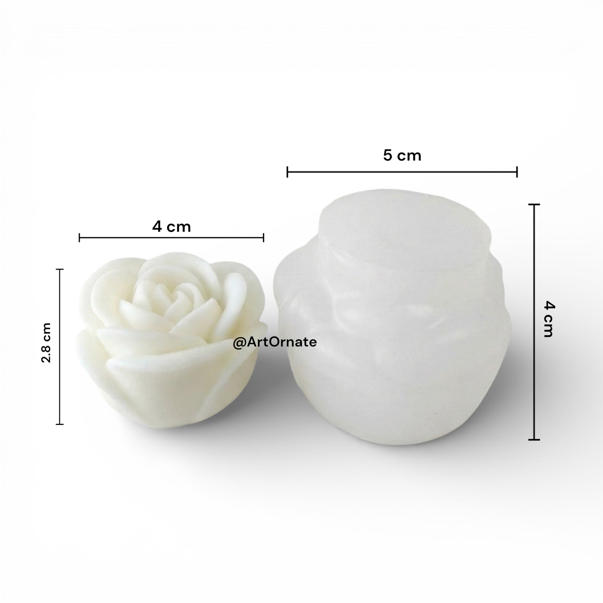 Rose flower candle silicone mould for handmade candle making, flexible premium mould used by professional candle artists in India