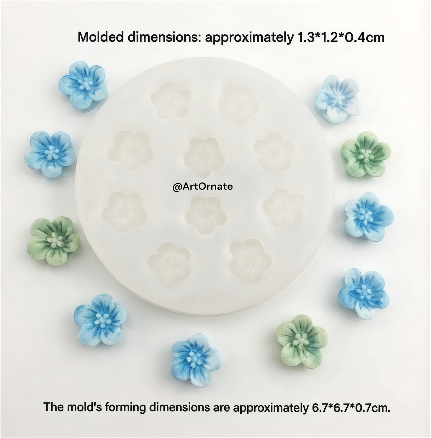 Tiny flower design 10 cavity silicone candle mould for wax embeds and candle decoration, perfect for creative candle artists across India