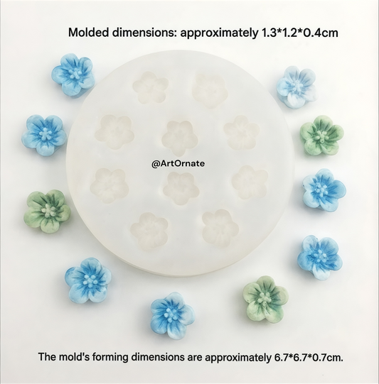 Tiny flower design 10 cavity silicone candle mould for wax embeds and candle decoration, perfect for creative candle artists across India