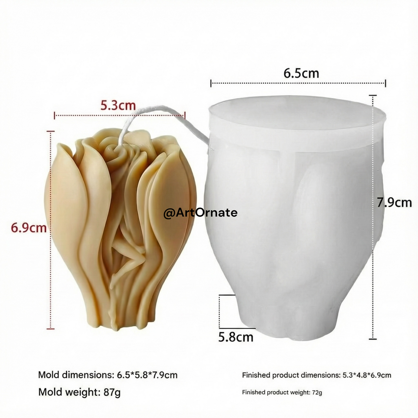 Fairy in rose petals pillar candle silicone mould for handmade candle making, premium detailed mould used by professional candle artists in India