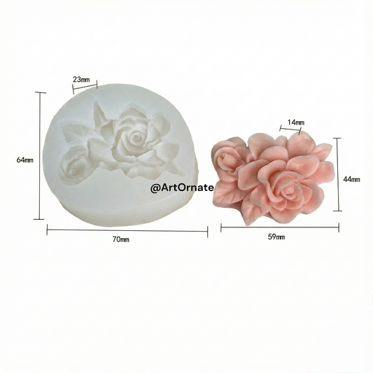 Rose flower silicone candle mould for decorative and gifting candles, ideal for Indian candle makers and small businesses