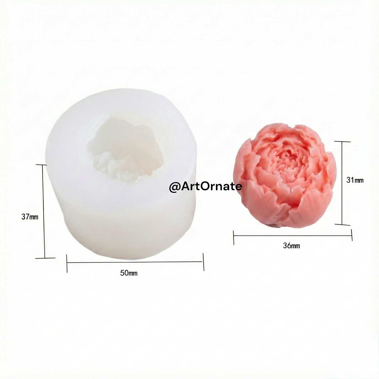 Rose floral candle silicone mould for soy wax and paraffin candles, perfect for creative candle artists across India