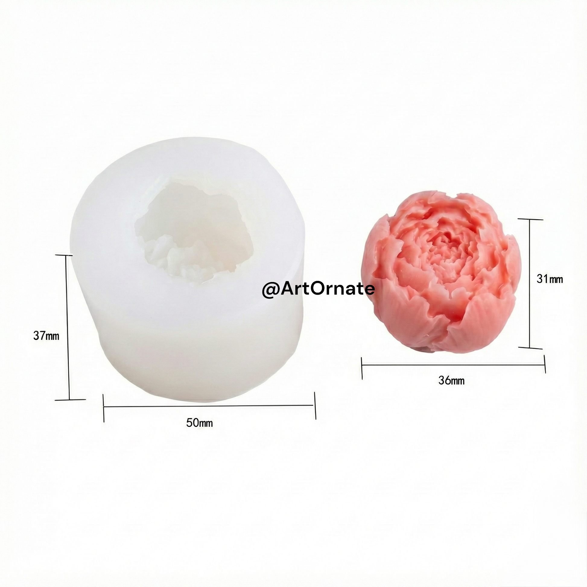 Rose floral candle silicone mould for soy wax and paraffin candles, perfect for creative candle artists across India