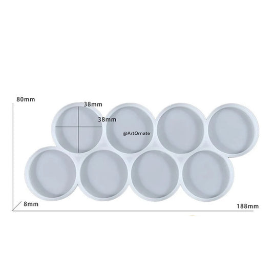 8 Cavity Round Silicone Mould (SM0865)