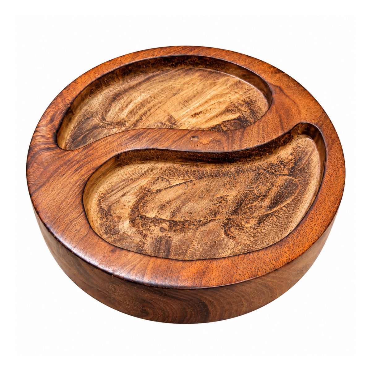 Yin Yang Wooden Candle Bowl