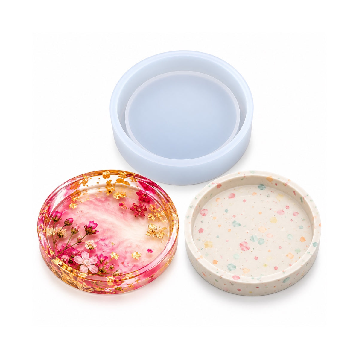 Round Coaster with Boundary Silicone Mould