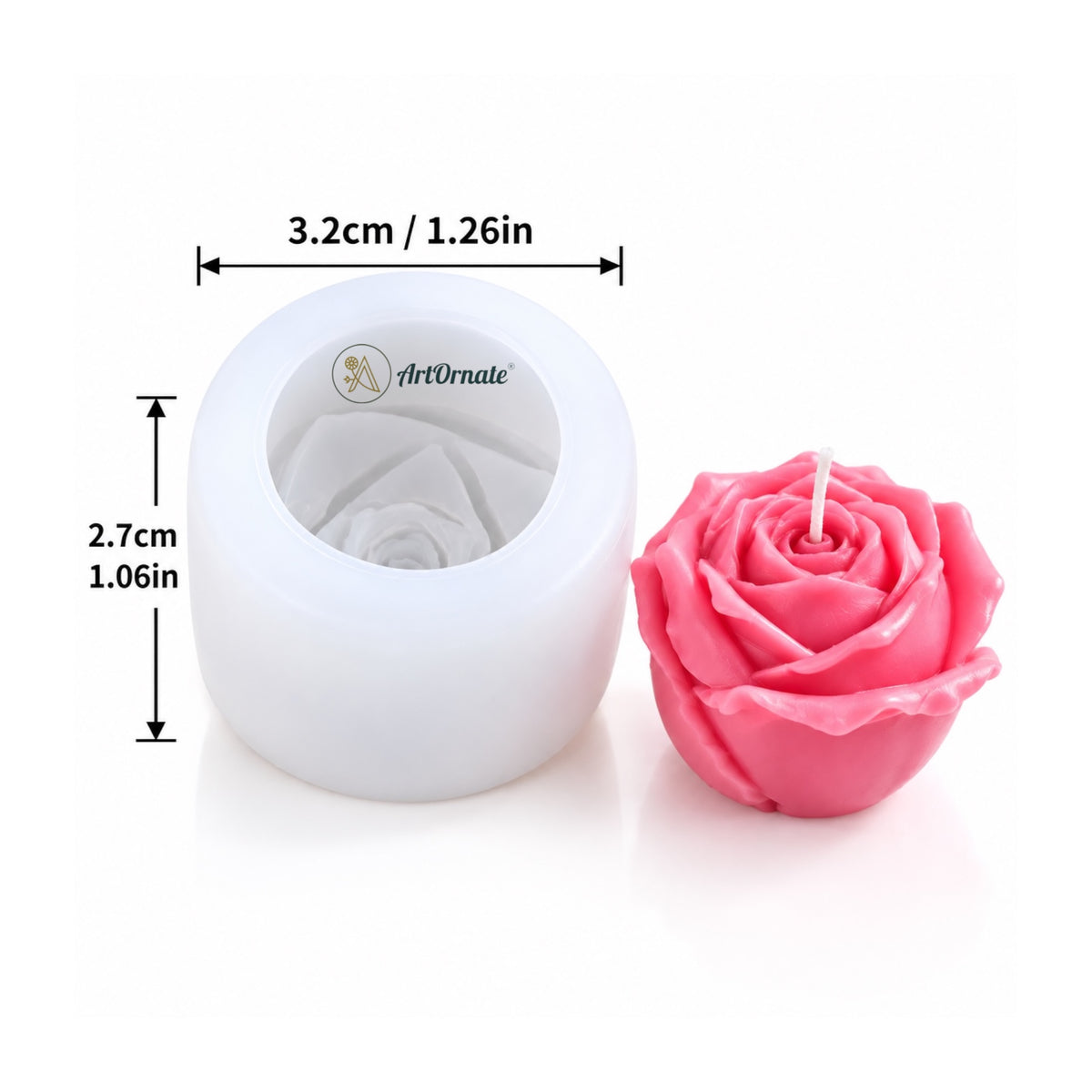 Rose Flower Candle Mould (HM0073)