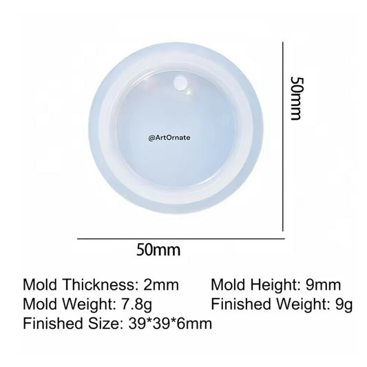 Round Pendant / Keychain Silicone Mould (SM0964)