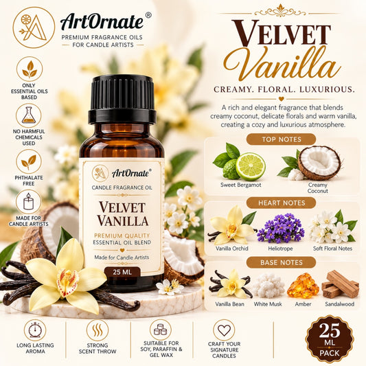 Velvet Vanilla Candle Fragrance Oil 25 ml candle fragrance oil for candle making - ArtOrnate India