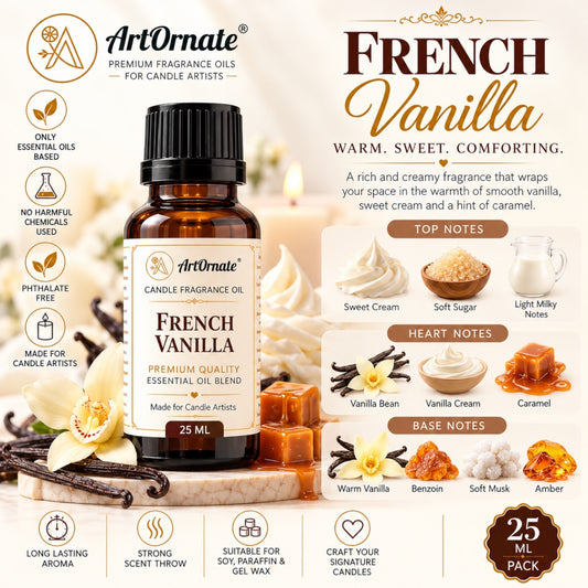 French Vanilla Candle Fragrance Oil 25 ml candle fragrance oil for candle making - ArtOrnate India