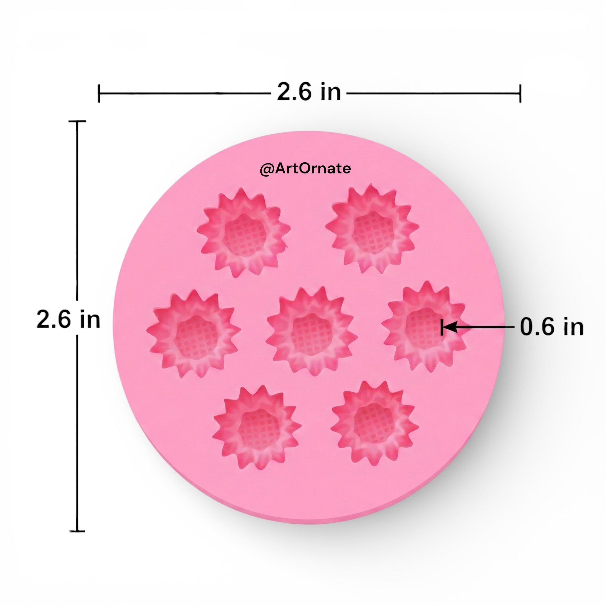 Sunflower candle silicone mould for candle making and resin art, compatible with soy wax, epoxy resin and pigments in India