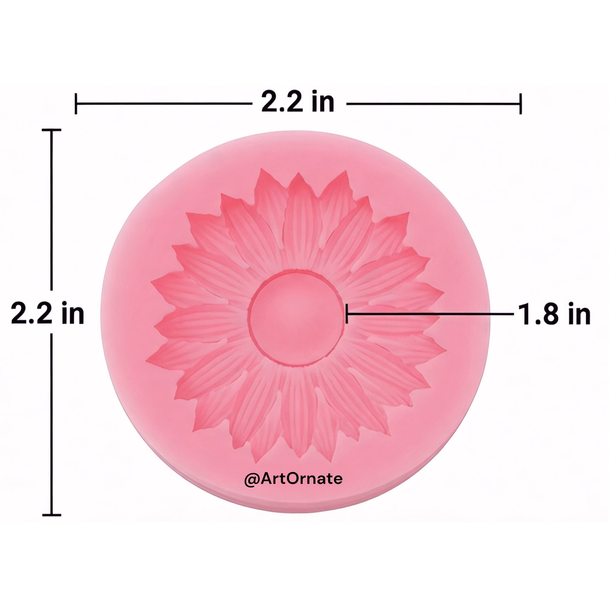 Decorative sunflower candle silicone mould for candle making and resin art, suitable for soy wax, epoxy resin, pigments and handmade décor projects in India