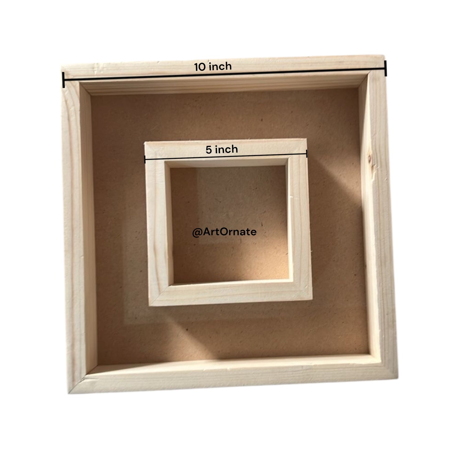 Double Box Floating Wooden Frame For Flower Preservation