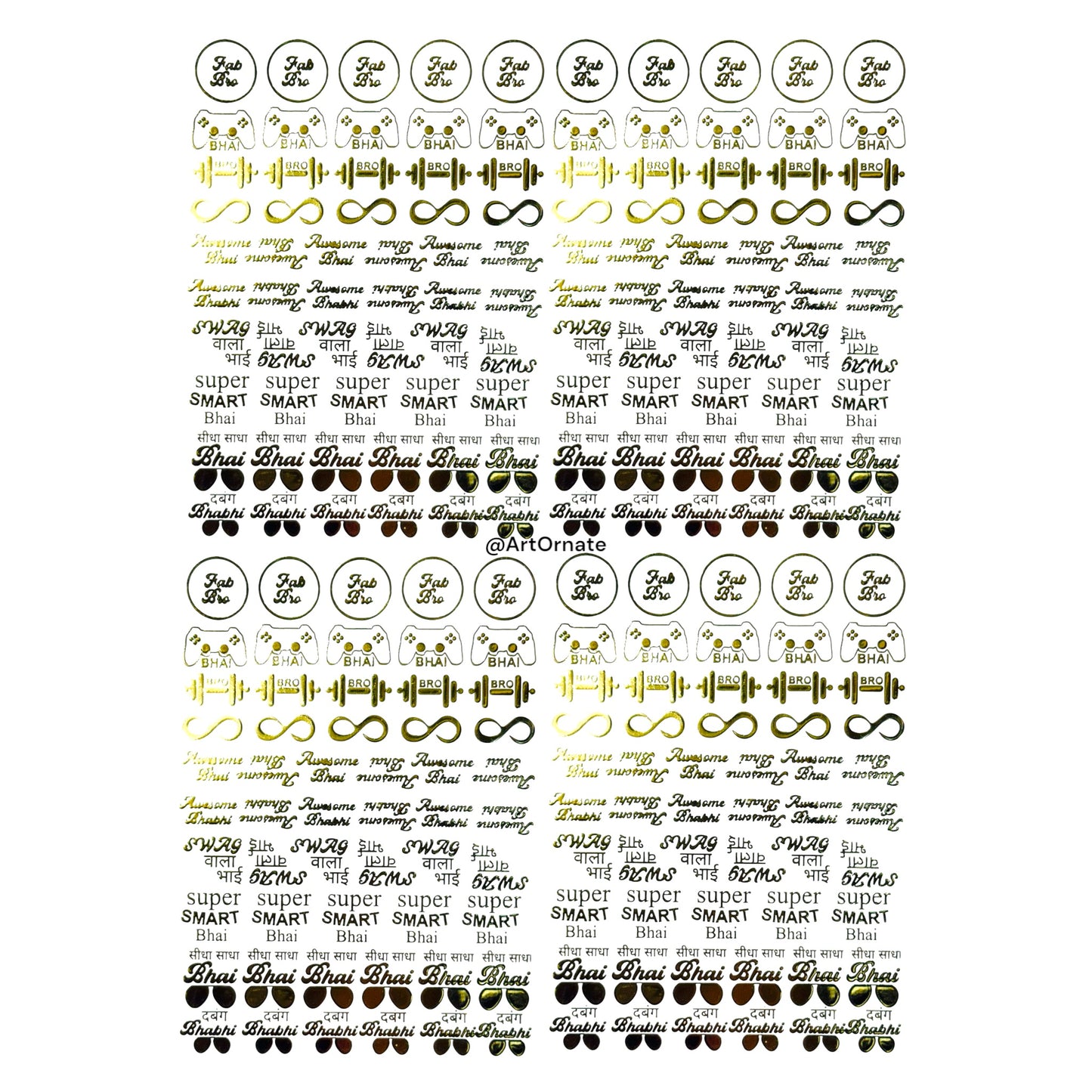 Rakhi Metallic Gold Insert Sheet (GIS 13)