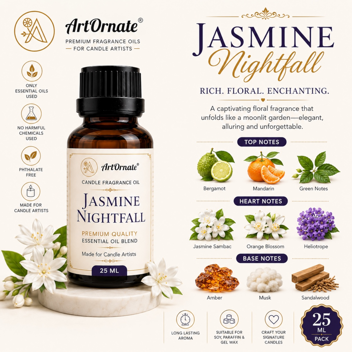 Jasmine Nightfall Candle Fragrance Oil