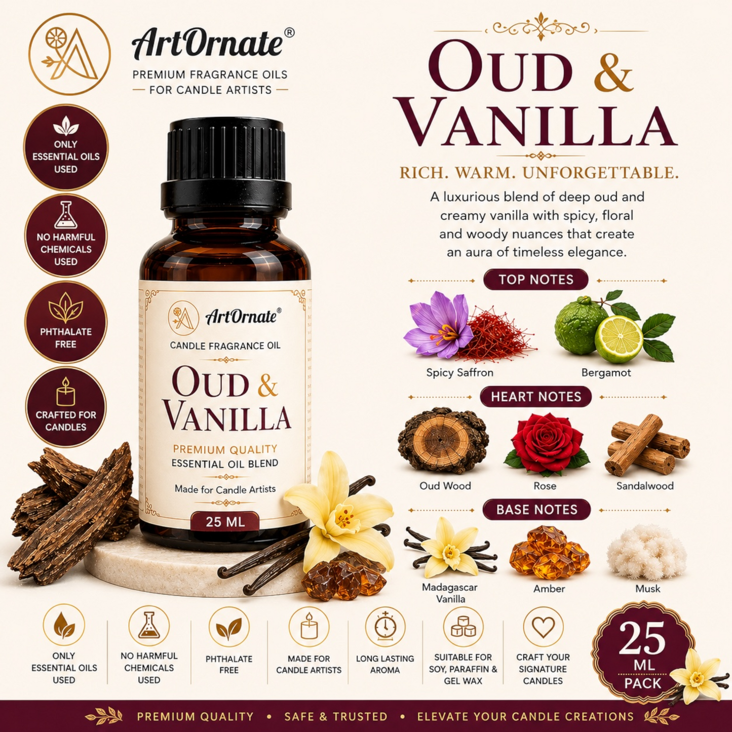 Oud & Vanilla Candle Fragrance Oil