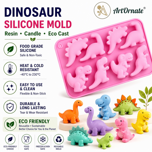8 Cavity Dinosaur Silicone Mould