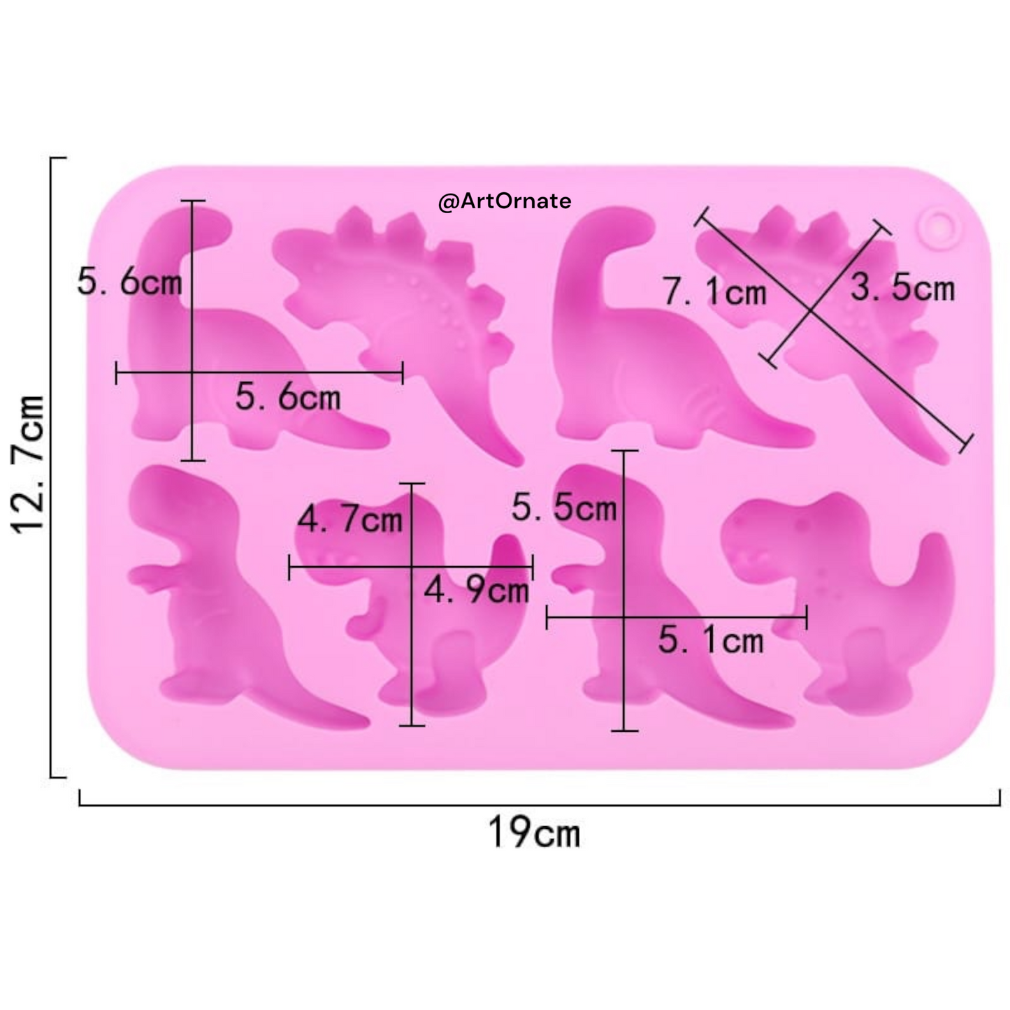 8 Cavity Dinosaur Silicone Mould