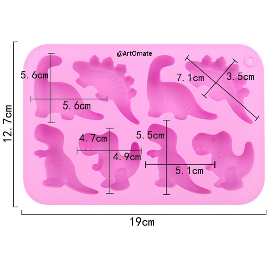 8 Cavity Dinosaur Silicone Mould