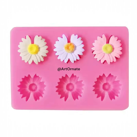 6 in 1 Daisy Flower Silicone Mould (15-56)