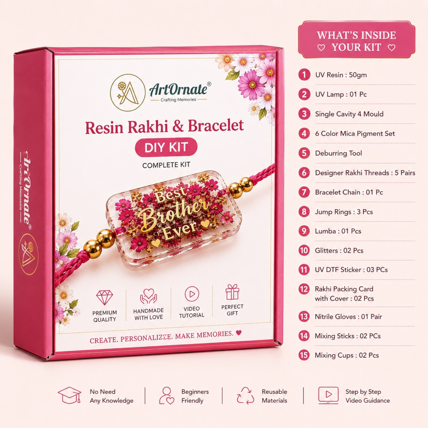 Resin Rakhi & Bracelet DIY Kit with Tutorial
