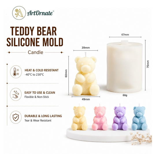 Teddy Bear Candle Silicone Mould (38-8)