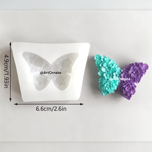3D Flower Butterfly Candle Silicone Mould (HM0171)
