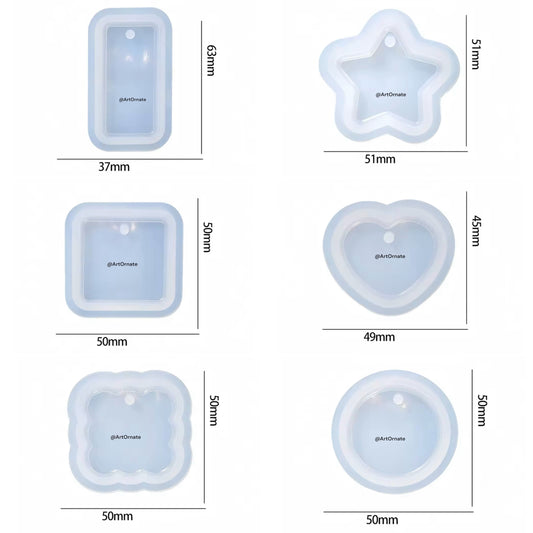 Pendant / Keychain Silicone Mould - 6 Pcs