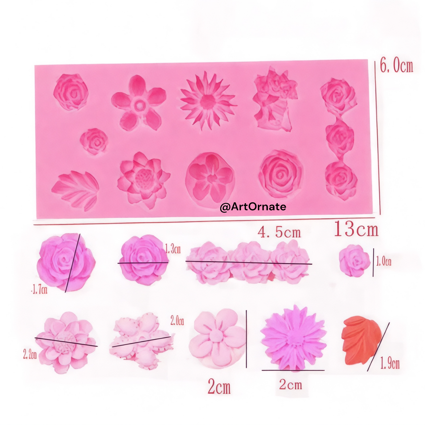 Multi Flower Silicone Mould (HBR 36-8)