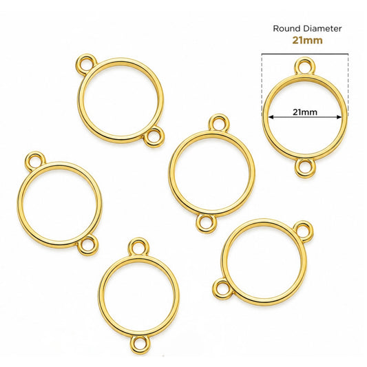 Round Rakhi Bracelet Bezel 21mm Gold Connector for UV Resin, Epoxy Resin Rakhi Making, Resin Bracelet DIY Jewellery, Handmade Rakhi Craft Supplies by ArtOrnate